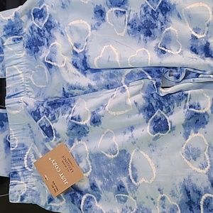 BNWT Just Cozy leggings. M/L  blue w hearts